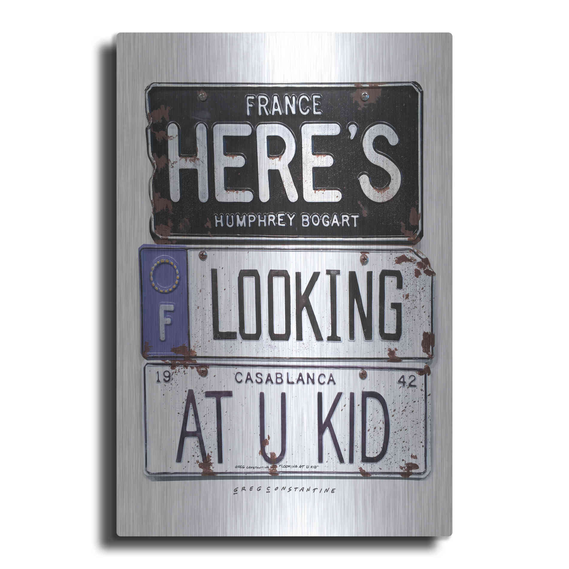Luxe Metal Art 'Bogart U Kid' by Gregory Constantine, Metal Wall Art