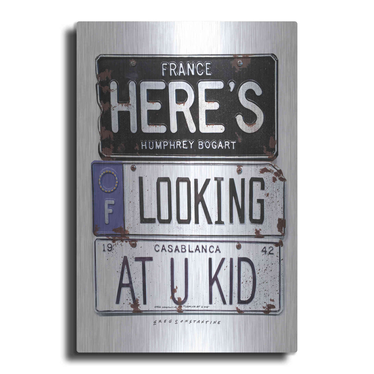 Luxe Metal Art 'Bogart U Kid' by Gregory Constantine, Metal Wall Art
