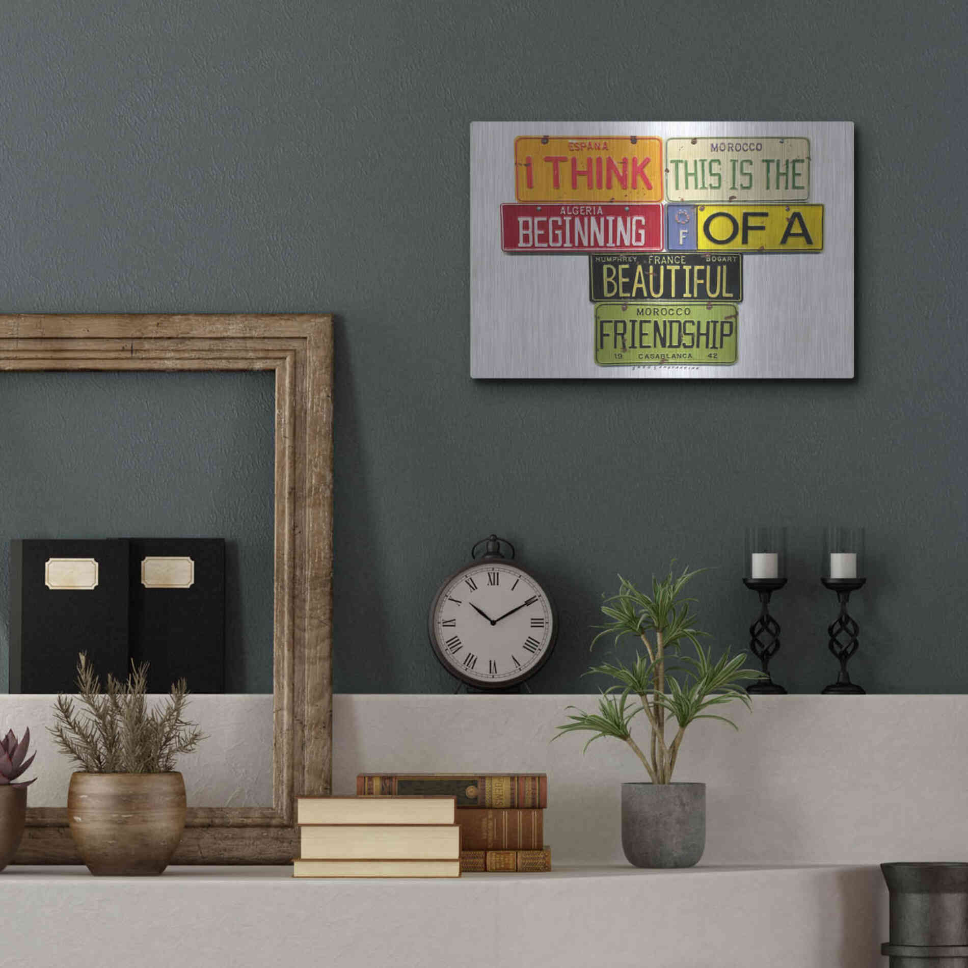 Luxe Metal Art 'Bogart Beautiful Friendship' by Gregory Constantine, Metal Wall Art,16x12