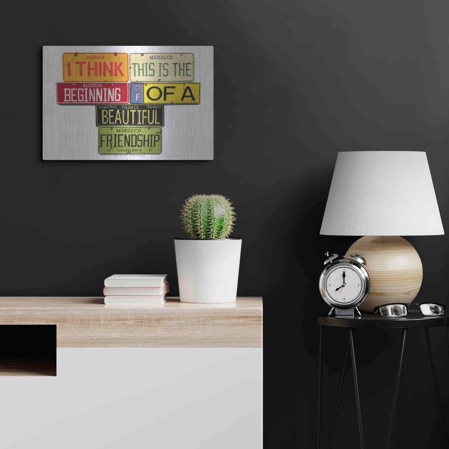 Luxe Metal Art 'Bogart Beautiful Friendship' by Gregory Constantine, Metal Wall Art,24x16