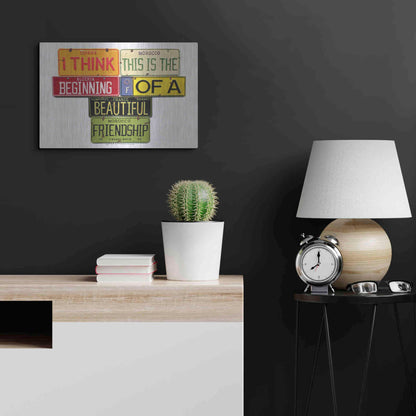 Luxe Metal Art 'Bogart Beautiful Friendship' by Gregory Constantine, Metal Wall Art,24x16