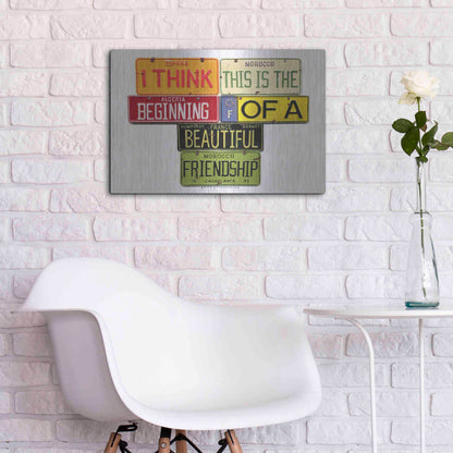 Luxe Metal Art 'Bogart Beautiful Friendship' by Gregory Constantine, Metal Wall Art,24x16