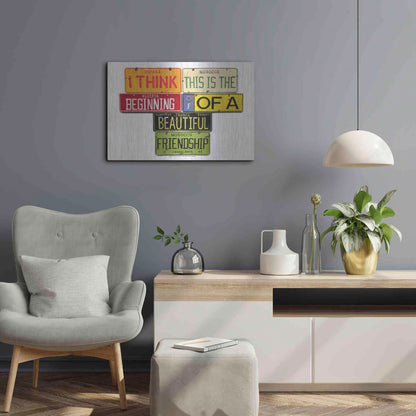 Luxe Metal Art 'Bogart Beautiful Friendship' by Gregory Constantine, Metal Wall Art,24x16