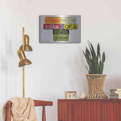 Luxe Metal Art 'Bogart Beautiful Friendship' by Gregory Constantine, Metal Wall Art,24x16