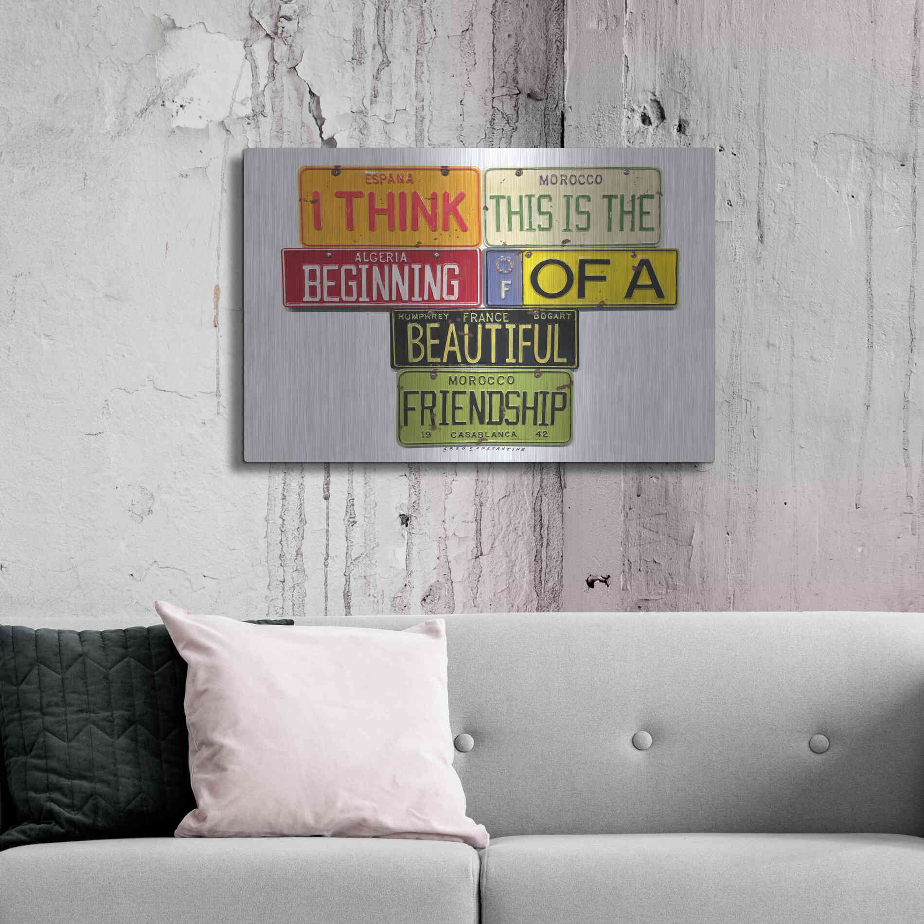 Luxe Metal Art 'Bogart Beautiful Friendship' by Gregory Constantine, Metal Wall Art,36x24