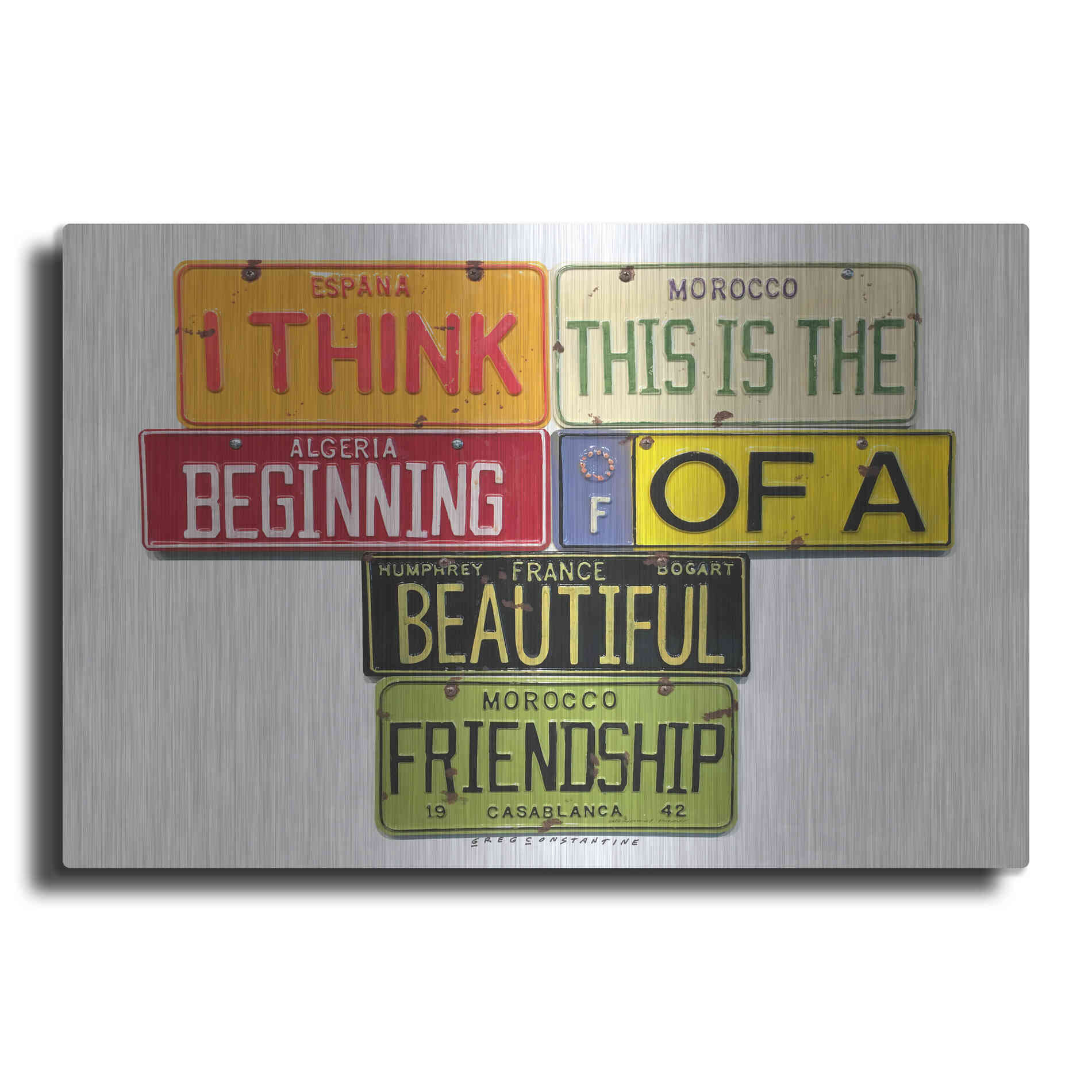 Luxe Metal Art 'Bogart Beautiful Friendship' by Gregory Constantine, Metal Wall Art