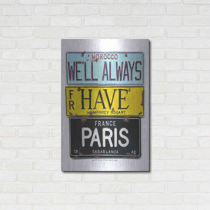 Luxe Metal Art 'Bogart Always Have Paris' by Gregory Constantine, Metal Wall Art,24x36