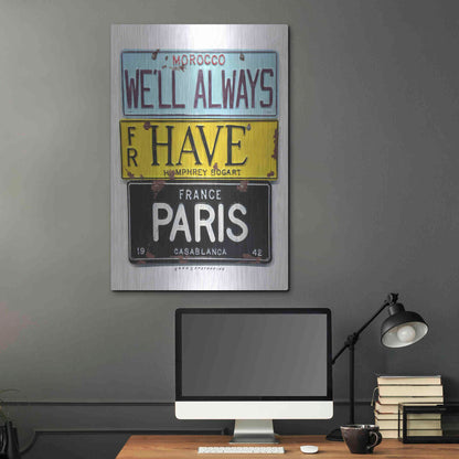 Luxe Metal Art 'Bogart Always Have Paris' by Gregory Constantine, Metal Wall Art,24x36