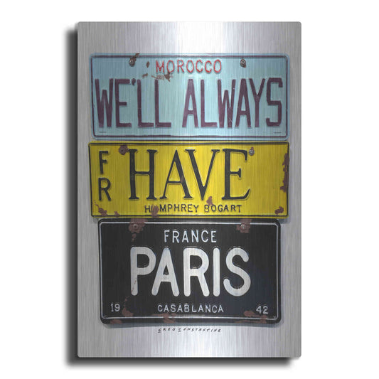 Luxe Metal Art 'Bogart Always Have Paris' by Gregory Constantine, Metal Wall Art