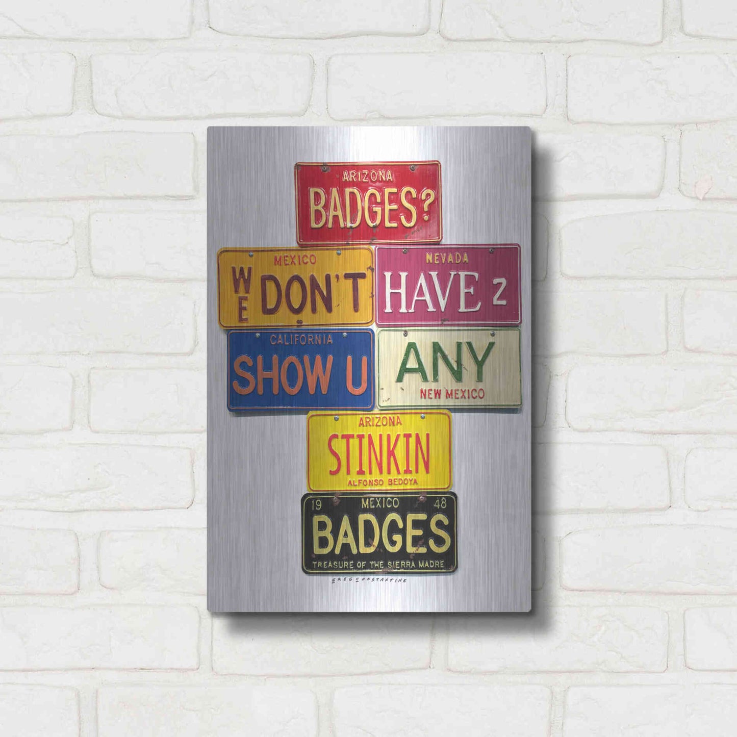 Luxe Metal Art 'Bedoya Badges' by Gregory Constantine, Metal Wall Art,12x16