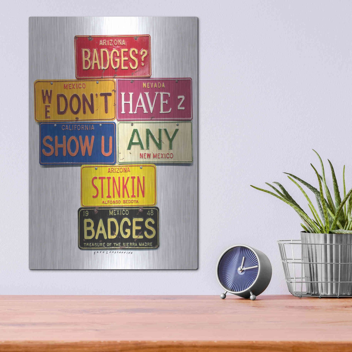 Luxe Metal Art 'Bedoya Badges' by Gregory Constantine, Metal Wall Art,12x16