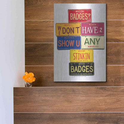 Luxe Metal Art 'Bedoya Badges' by Gregory Constantine, Metal Wall Art,12x16