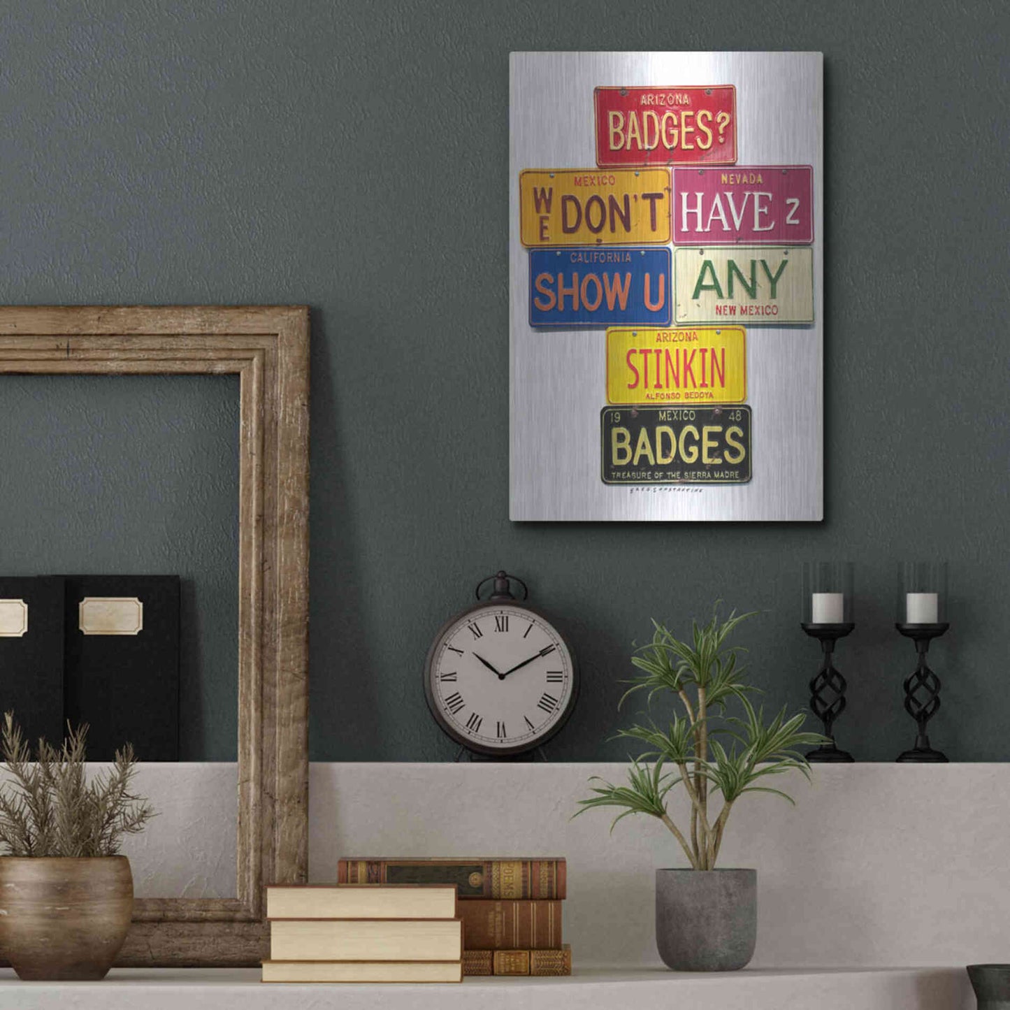 Luxe Metal Art 'Bedoya Badges' by Gregory Constantine, Metal Wall Art,12x16