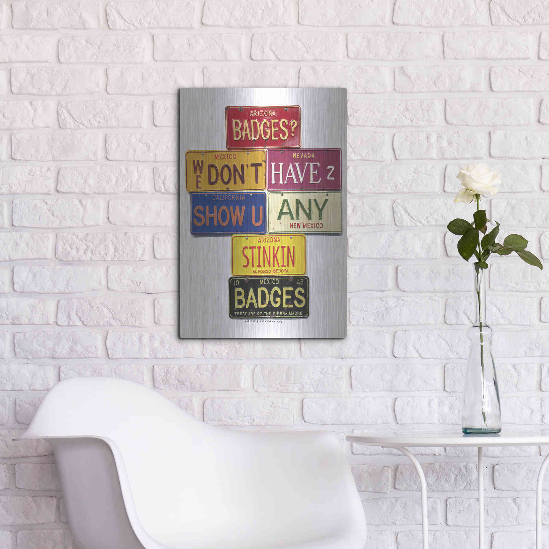 Luxe Metal Art 'Bedoya Badges' by Gregory Constantine, Metal Wall Art,16x24