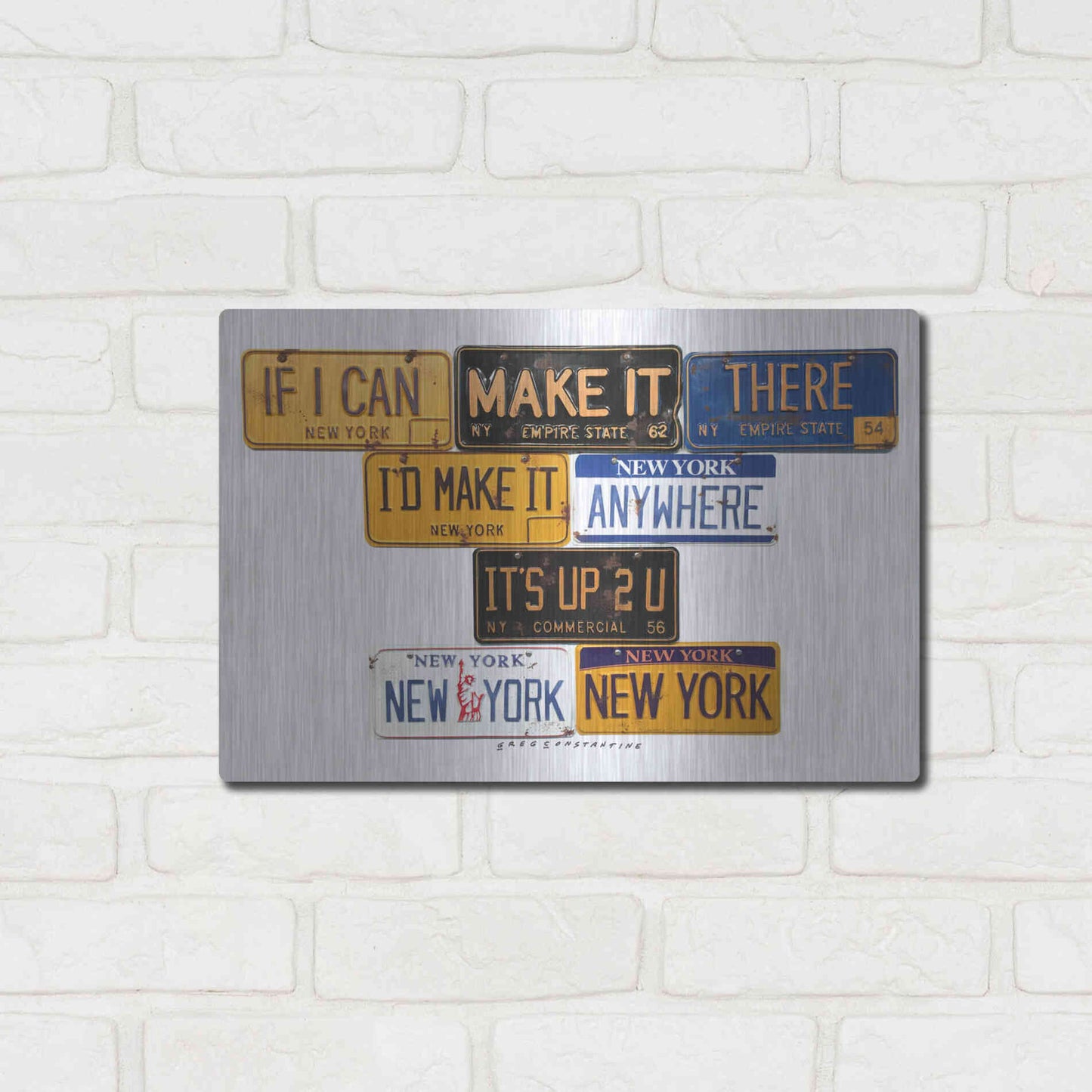 Luxe Metal Art 'New York NY' by Gregory Constantine, Metal Wall Art,16x12