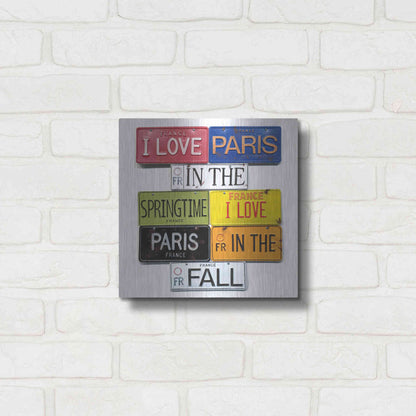 Luxe Metal Art 'I Love Paris' by Gregory Constantine, Metal Wall Art,12x12