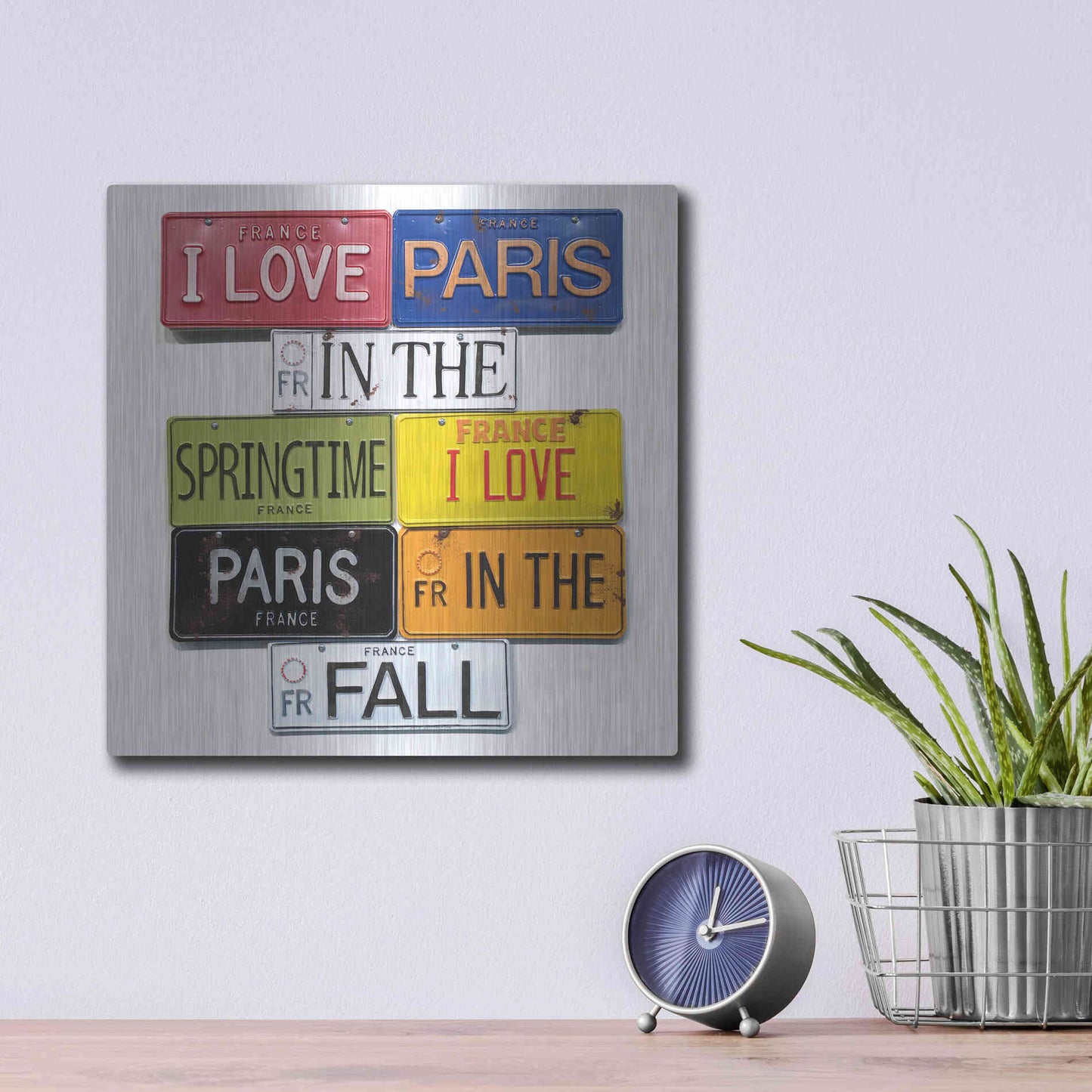 Luxe Metal Art 'I Love Paris' by Gregory Constantine, Metal Wall Art,12x12