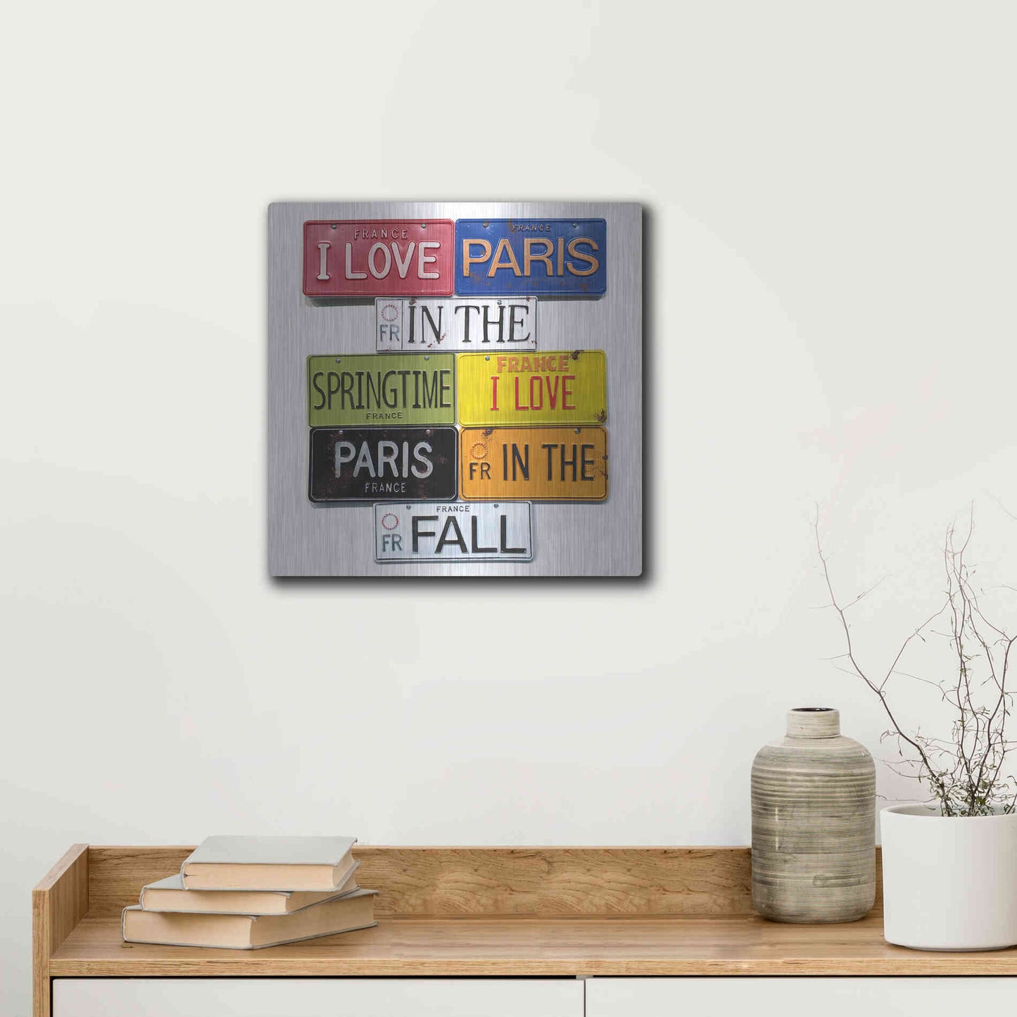Luxe Metal Art 'I Love Paris' by Gregory Constantine, Metal Wall Art,12x12