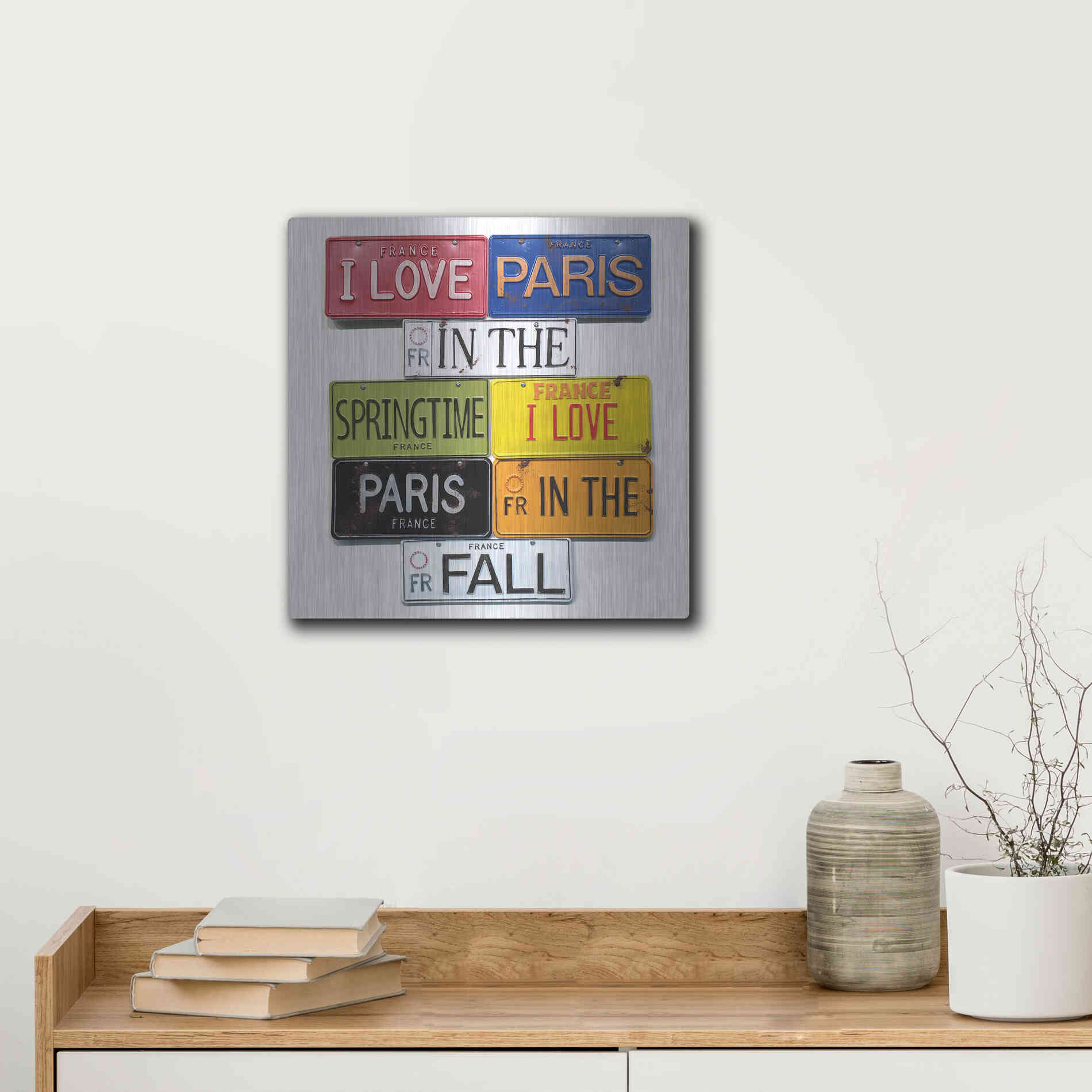Luxe Metal Art 'I Love Paris' by Gregory Constantine, Metal Wall Art,12x12