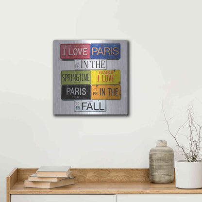 Luxe Metal Art 'I Love Paris' by Gregory Constantine, Metal Wall Art,12x12