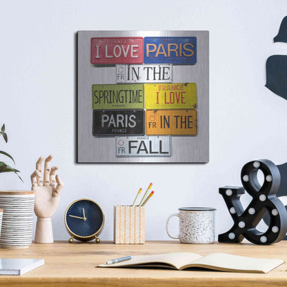 Luxe Metal Art 'I Love Paris' by Gregory Constantine, Metal Wall Art,12x12