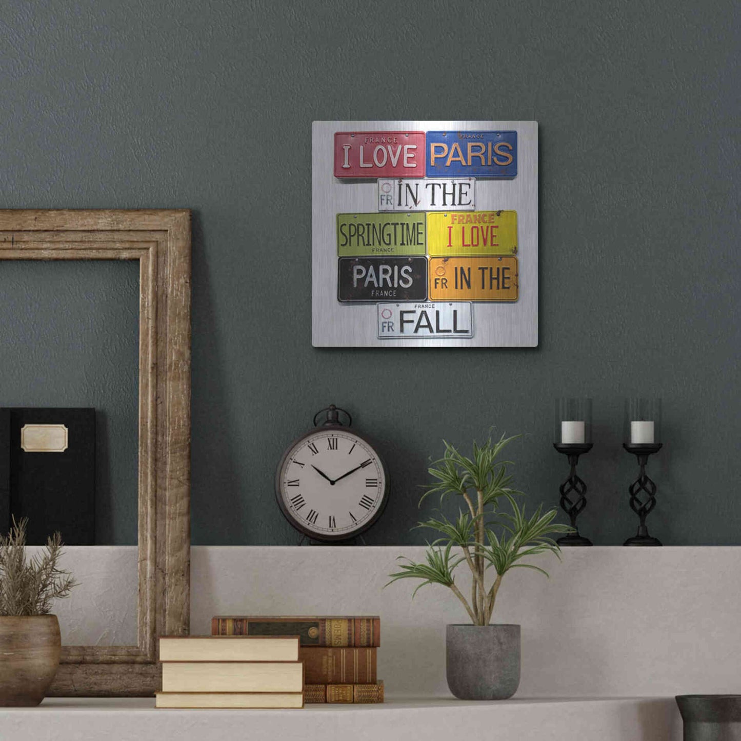 Luxe Metal Art 'I Love Paris' by Gregory Constantine, Metal Wall Art,12x12