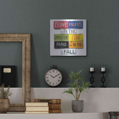 Luxe Metal Art 'I Love Paris' by Gregory Constantine, Metal Wall Art,12x12