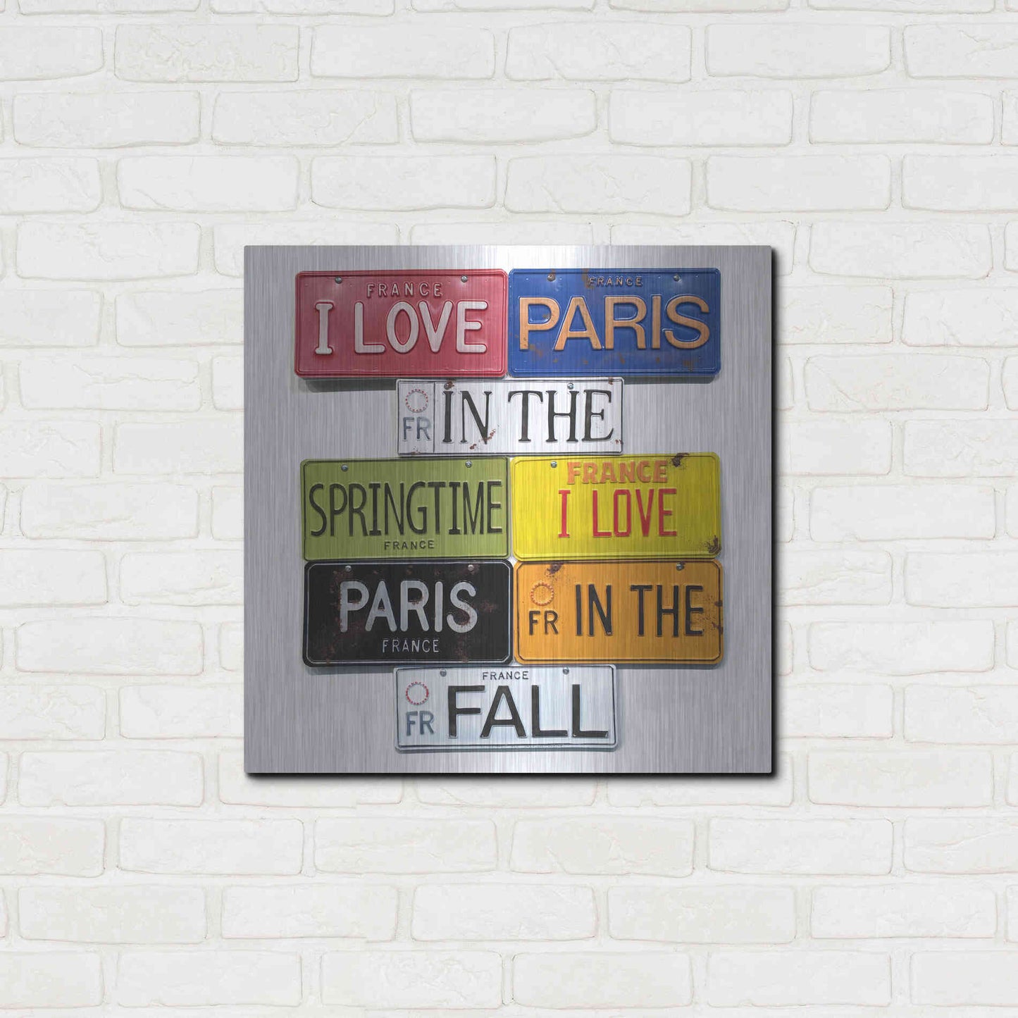 Luxe Metal Art 'I Love Paris' by Gregory Constantine, Metal Wall Art,24x24
