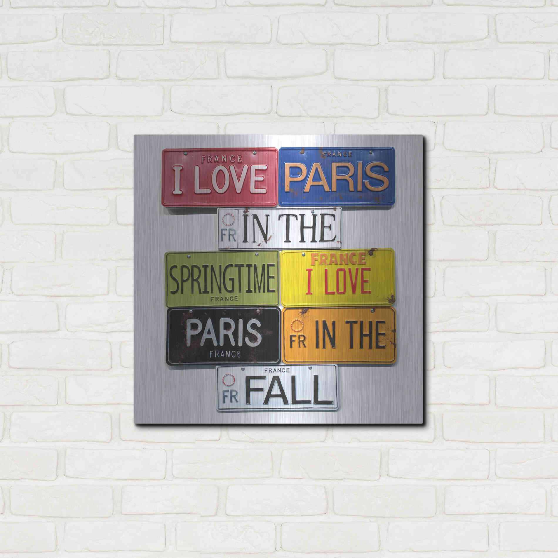 Luxe Metal Art 'I Love Paris' by Gregory Constantine, Metal Wall Art,24x24