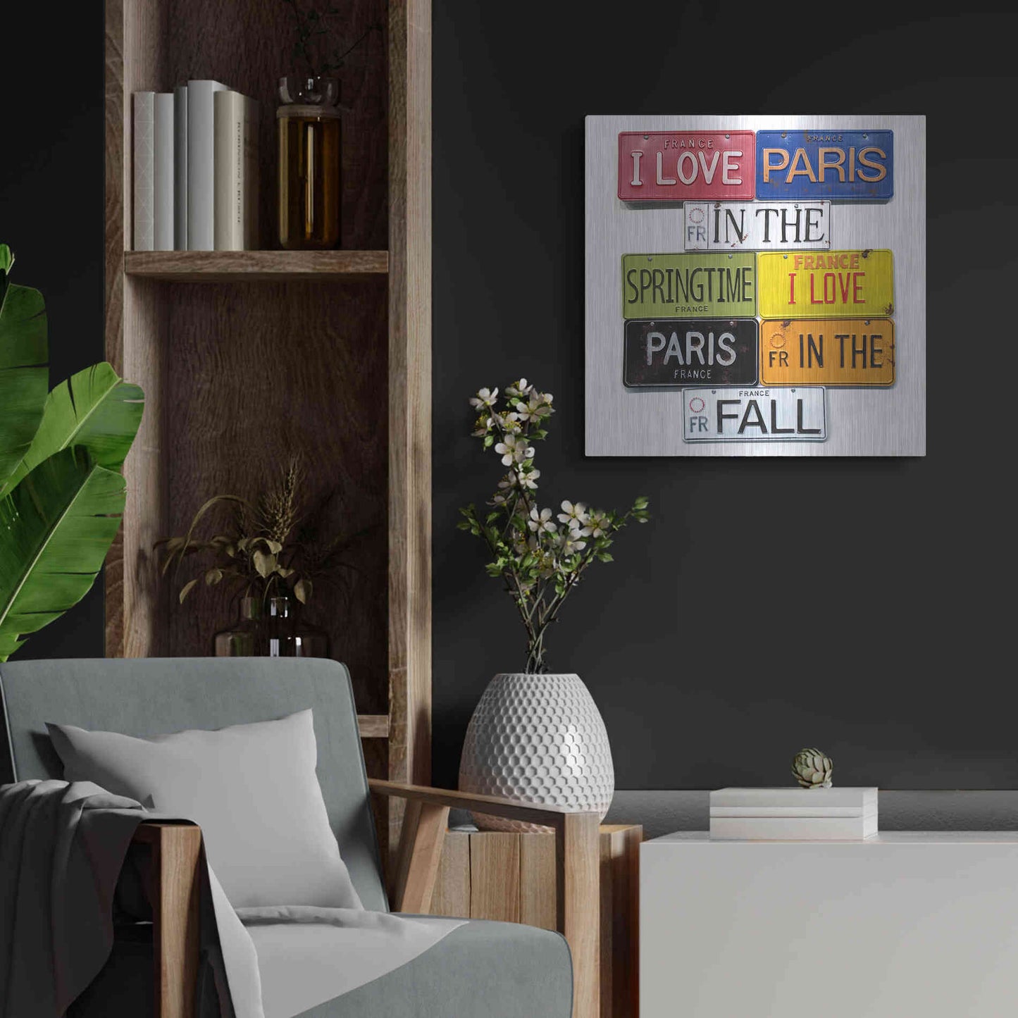 Luxe Metal Art 'I Love Paris' by Gregory Constantine, Metal Wall Art,24x24