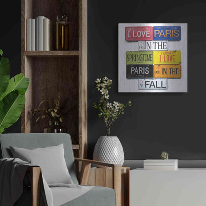 Luxe Metal Art 'I Love Paris' by Gregory Constantine, Metal Wall Art,24x24