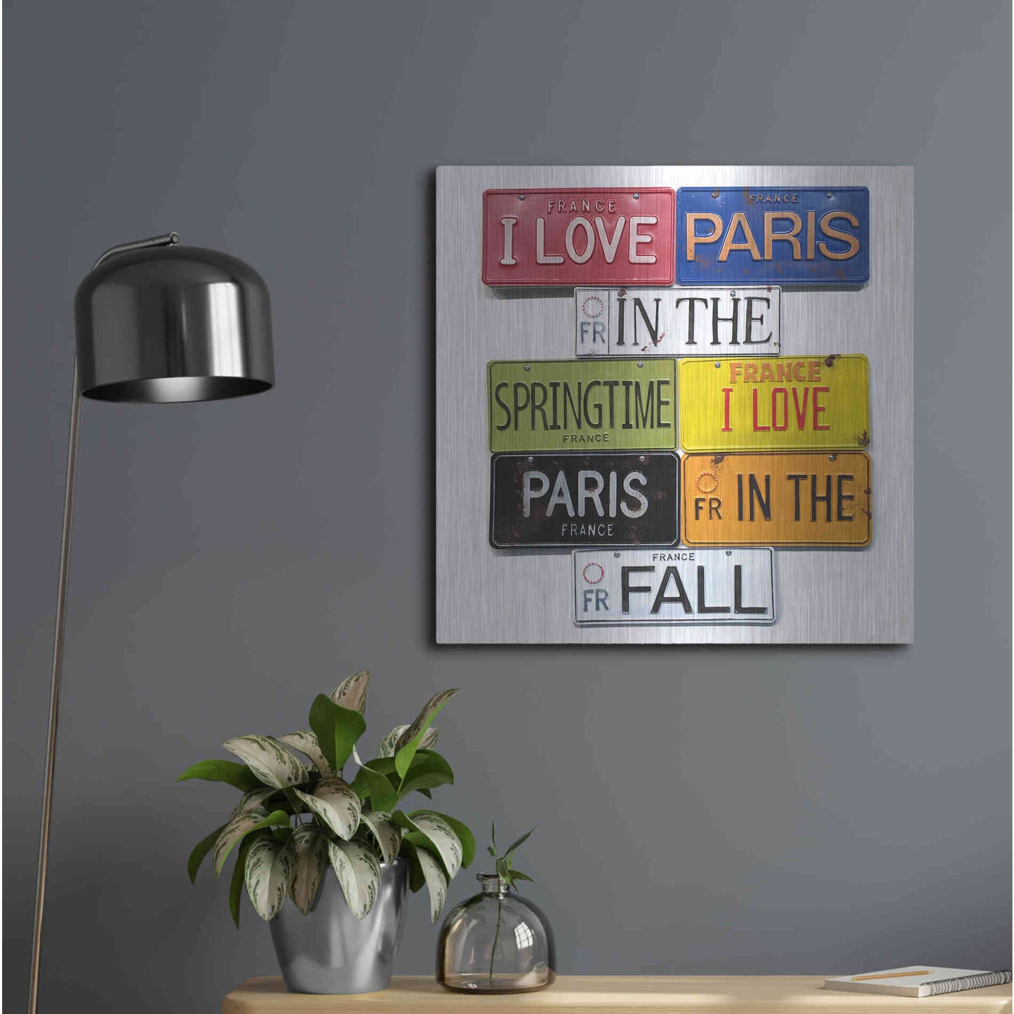 Luxe Metal Art 'I Love Paris' by Gregory Constantine, Metal Wall Art,24x24