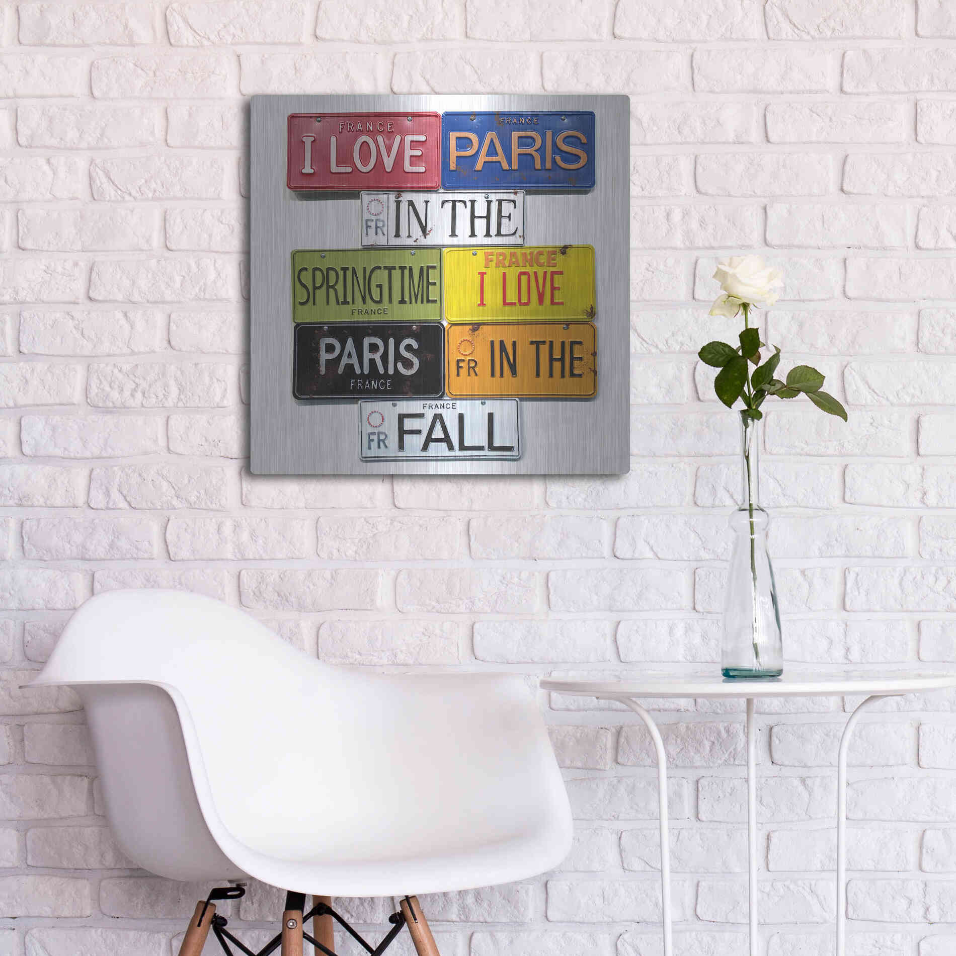 Luxe Metal Art 'I Love Paris' by Gregory Constantine, Metal Wall Art,24x24