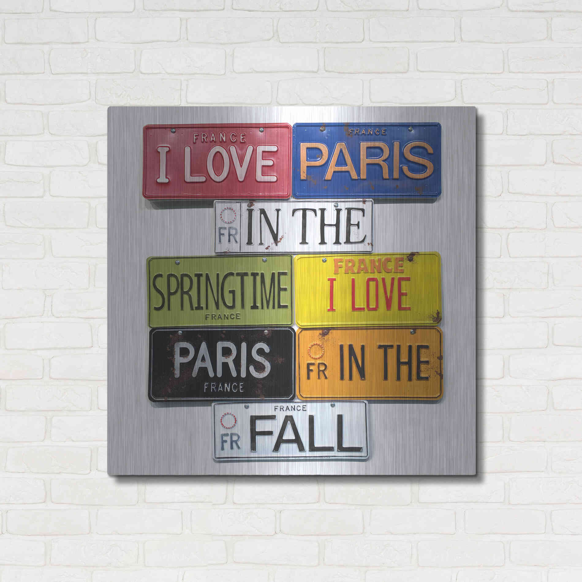 Luxe Metal Art 'I Love Paris' by Gregory Constantine, Metal Wall Art,36x36