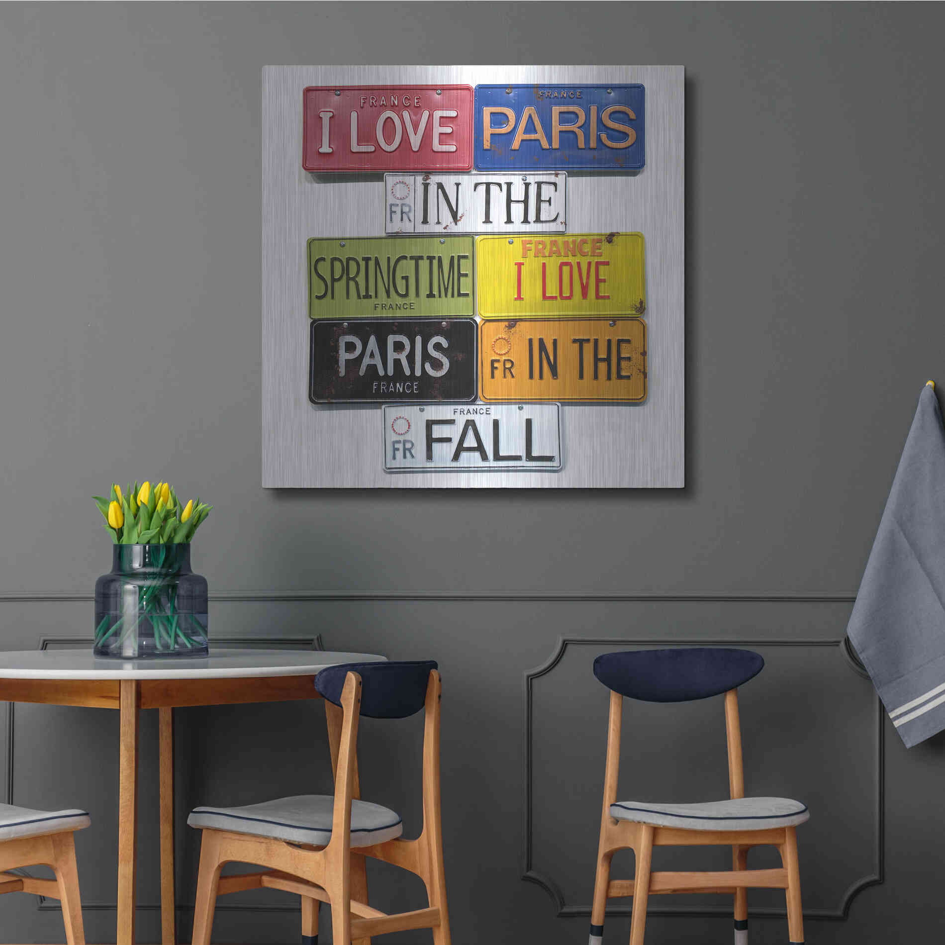 Luxe Metal Art 'I Love Paris' by Gregory Constantine, Metal Wall Art,36x36
