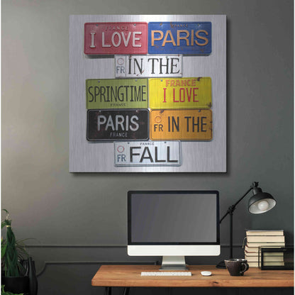 Luxe Metal Art 'I Love Paris' by Gregory Constantine, Metal Wall Art,36x36