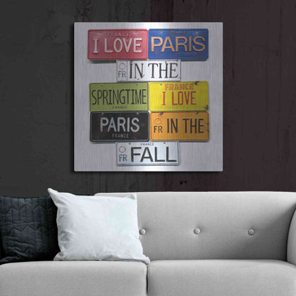 Luxe Metal Art 'I Love Paris' by Gregory Constantine, Metal Wall Art,36x36