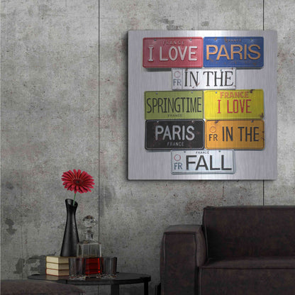 Luxe Metal Art 'I Love Paris' by Gregory Constantine, Metal Wall Art,36x36