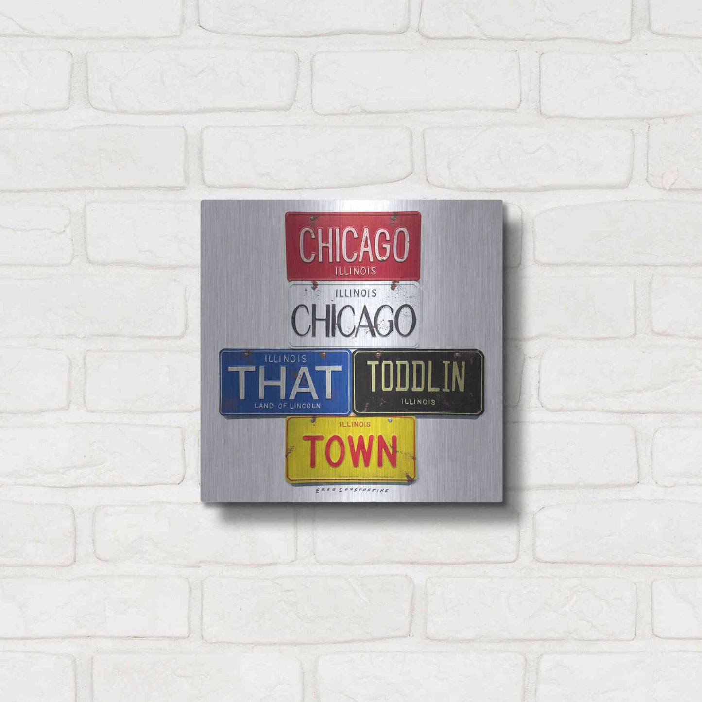 Luxe Metal Art 'Chicago' by Gregory Constantine, Metal Wall Art,12x12