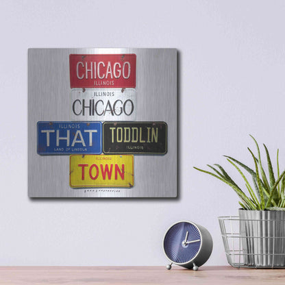 Luxe Metal Art 'Chicago' by Gregory Constantine, Metal Wall Art,12x12