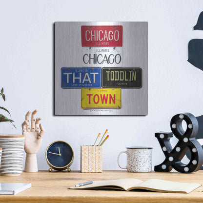 Luxe Metal Art 'Chicago' by Gregory Constantine, Metal Wall Art,12x12