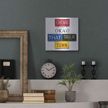 Luxe Metal Art 'Chicago' by Gregory Constantine, Metal Wall Art,12x12