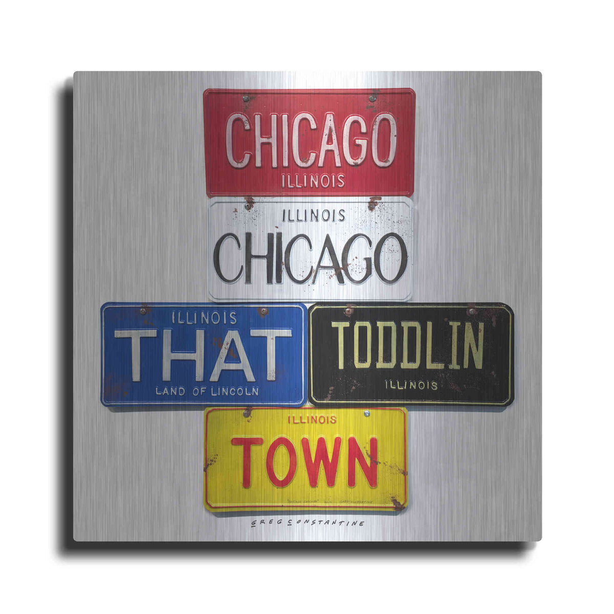 Luxe Metal Art 'Chicago' by Gregory Constantine, Metal Wall Art