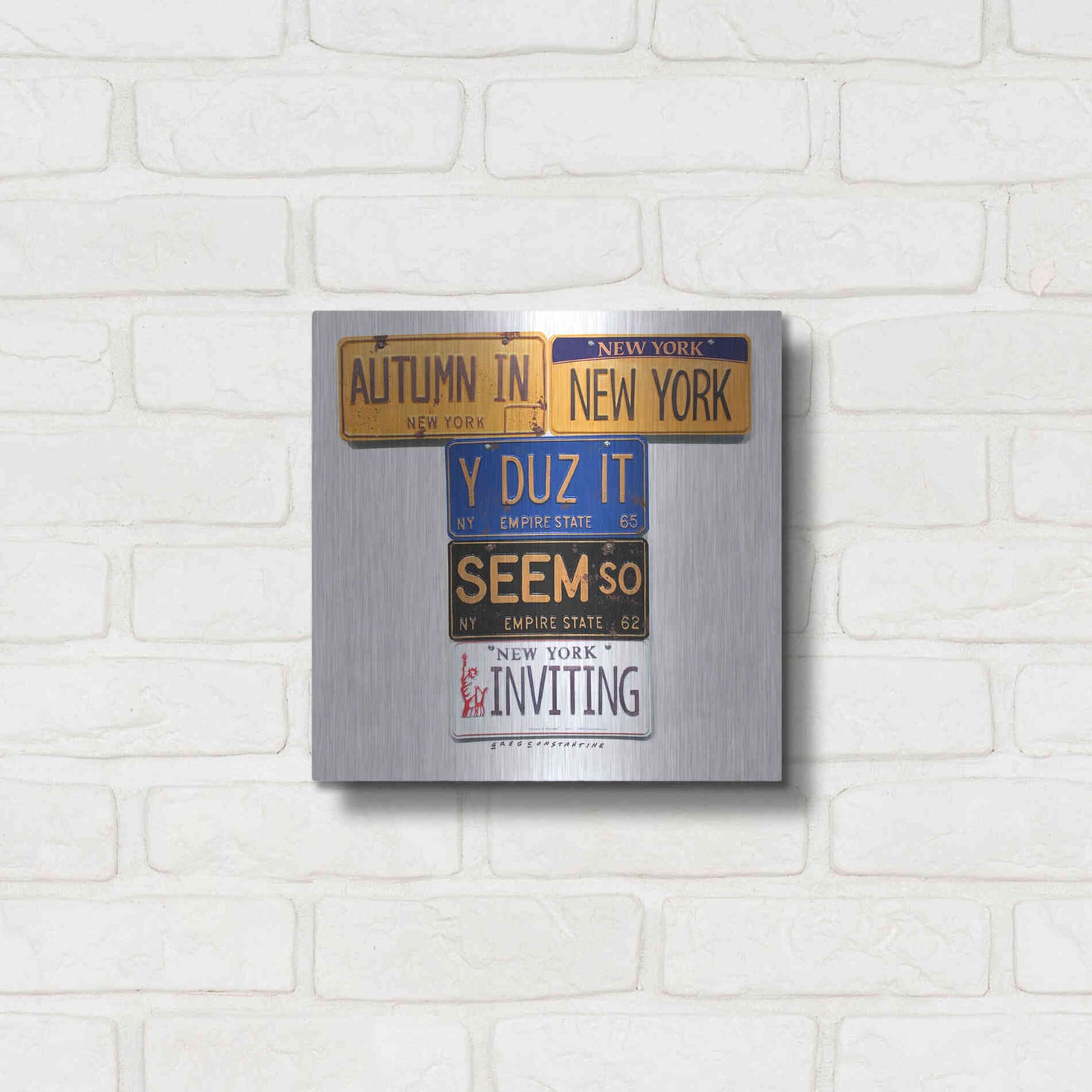 Luxe Metal Art 'Autumn In NY' by Gregory Constantine, Metal Wall Art,12x12