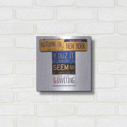 Luxe Metal Art 'Autumn In NY' by Gregory Constantine, Metal Wall Art,12x12