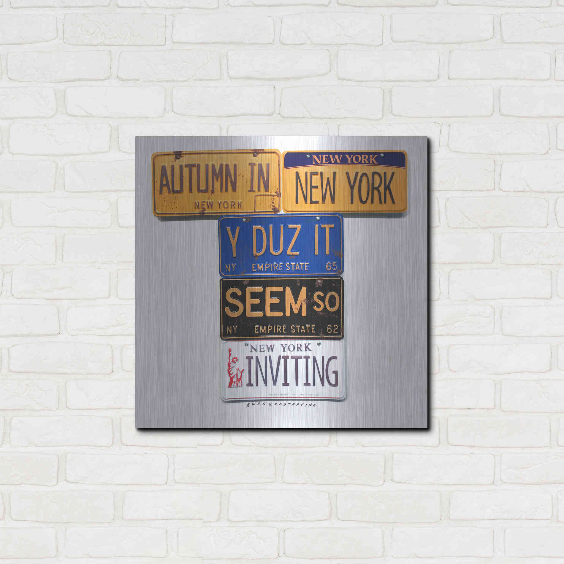 Luxe Metal Art 'Autumn In NY' by Gregory Constantine, Metal Wall Art,24x24
