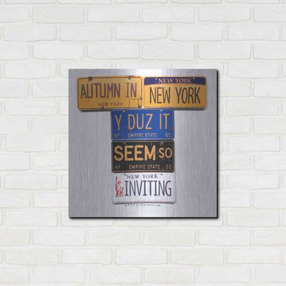 Luxe Metal Art 'Autumn In NY' by Gregory Constantine, Metal Wall Art,24x24