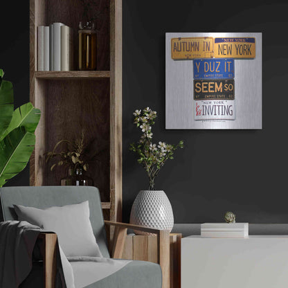 Luxe Metal Art 'Autumn In NY' by Gregory Constantine, Metal Wall Art,24x24