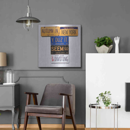 Luxe Metal Art 'Autumn In NY' by Gregory Constantine, Metal Wall Art,24x24