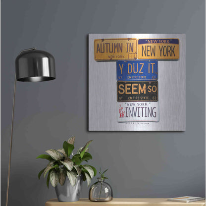 Luxe Metal Art 'Autumn In NY' by Gregory Constantine, Metal Wall Art,24x24